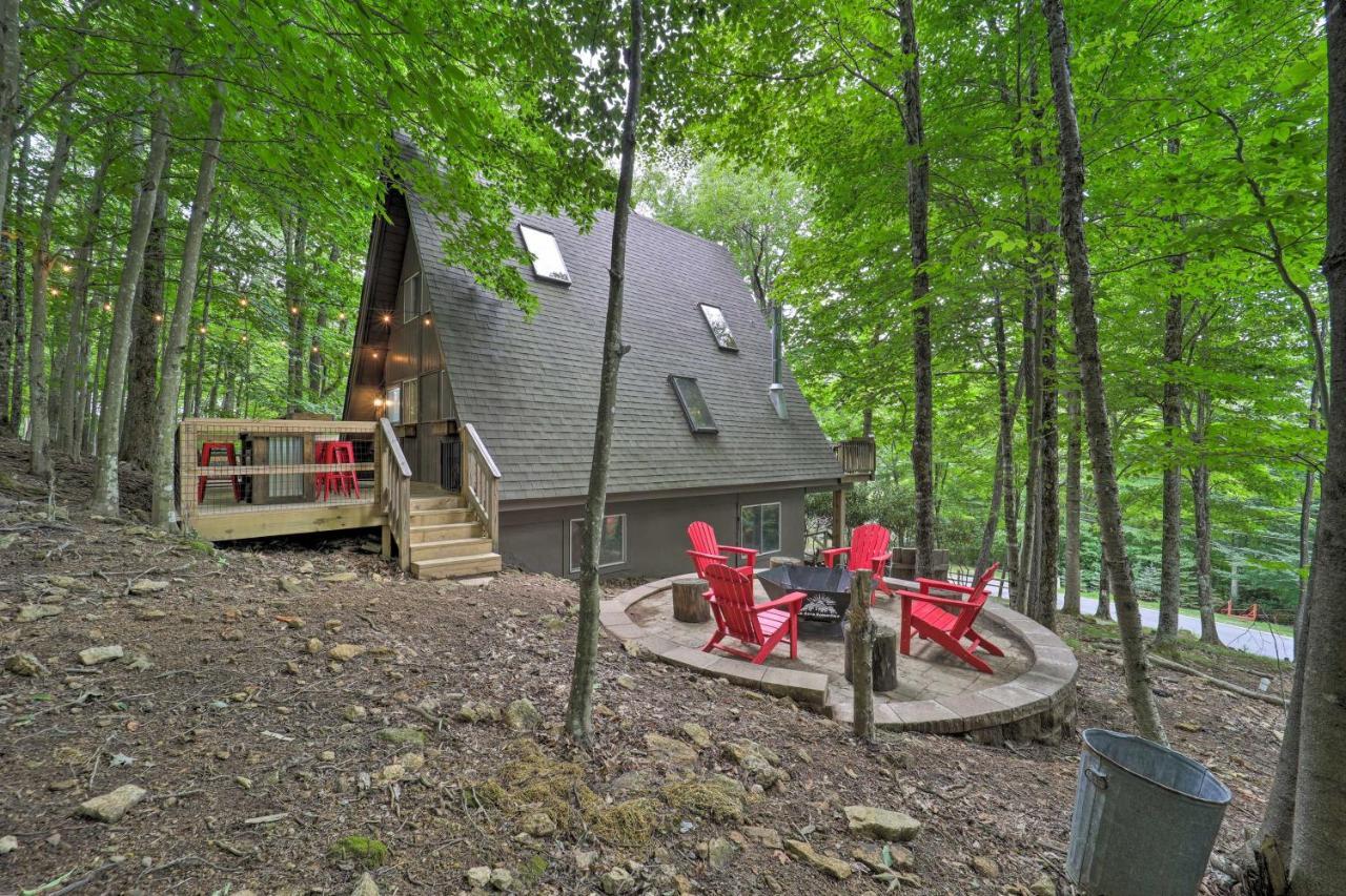 A-Frame Cabin With Hot Tub 1 Mi To Beech Mountain! Εξωτερικό φωτογραφία